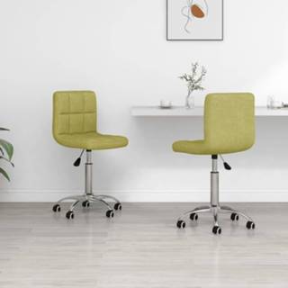 👉 Eetkamerstoel groen stof active Eetkamerstoelen draaibaar 2 st 8720286527085