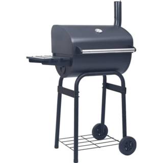 👉 Houtskool barbecue zwart Houtskoolbarbecue roker met onderschap 8719883782621