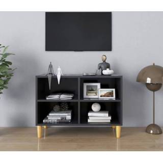 👉 Zwart houten active Tv-meubel met poten 69,5x30x50 cm hoogglans 8720286357392