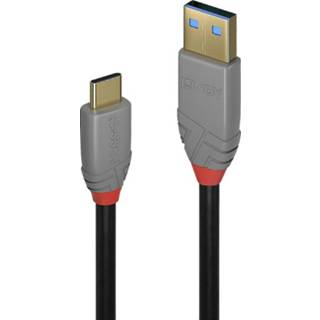 👉 Zwart grijs LINDY USB-kabel USB 3.2 Gen2 (USB 3.1 Gen2) USB-C stekker, USB-A stekker 1 m Zwart, 4002888369114