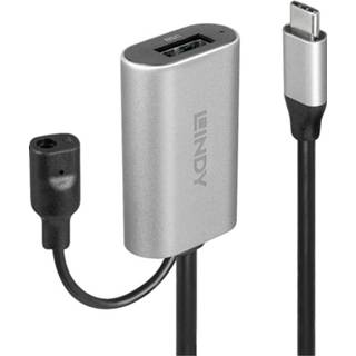 👉 Zwart grijs LINDY USB-kabel USB 3.2 Gen1 (USB 3.0 / 3.1 Gen1) USB-C stekker, USB-A bus 5 m Zwart, 4002888432702