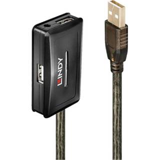 👉 Grijs LINDY USB-kabel USB 2.0 USB-A stekker, bus, bus 10 m 4002888426350