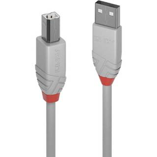 Grijs LINDY USB-kabel USB 2.0 USB-A stekker, USB-B stekker 0.5 m 4002888366816