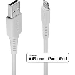 👉 Wit LINDY USB-kabel USB 2.0 USB-A stekker, Apple Lightning stekker 0.5 m 4002888313254