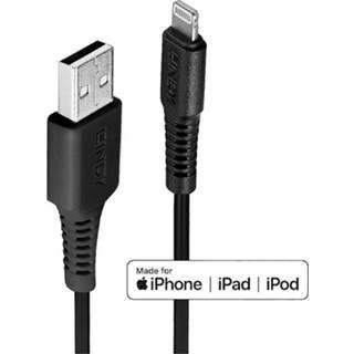 👉 Zwart LINDY USB-kabel USB 2.0 Apple Lightning stekker, USB-A stekker 0.5 m 4002888313193