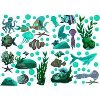 👉 Muursticker blauwe groen active AFG3358 onderwaterwereld lichtgevende muursticker, specificatie: