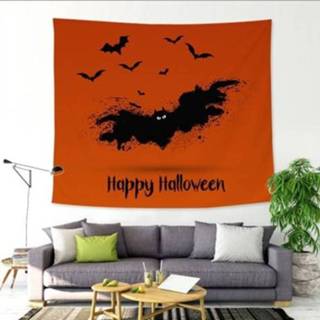 👉 Tapijt stof active Halloween grappige achtergrond wandtapijt bar decoratie tapijt, maat: 150x130cm (BAT)