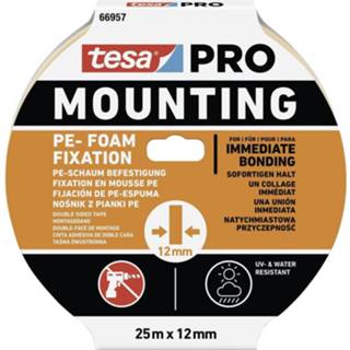 👉 Montagetape wit Tesa Mounting PRO PE-Fixation 66957-00000-00 (l x b) 25 m 12 mm 1 stuk(s) 4063565120374