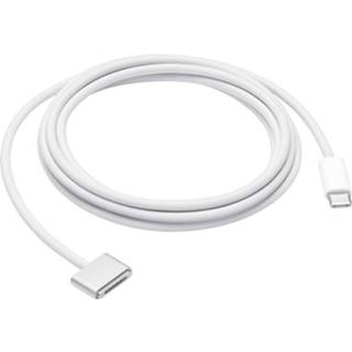 👉 Wit Apple MacBook Aansluitkabel [1x MagSafe 3 - 1x USB-C stekker] 2 m
