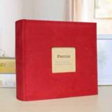 👉 Fotoalbum rood active 6 inch 200 vellen Flanel Retro Interstitial Photo Storage Book (rood)