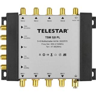 Multiswitch Telestar TSM 5/8 Premium Line Satelliet Ingangen (satelliet): 5 (4 / 1 terrestrisch) Aantal gebruikers: 8 4024035225708