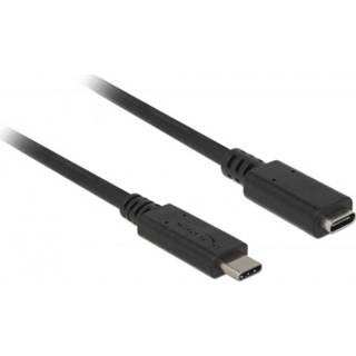 👉 Zwart Delock USB-kabel USB 3.2 Gen1 (USB 3.0 / 3.1 Gen1) USB-C stekker, bus 1.50 m 4043619855346