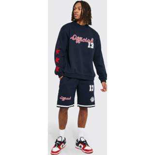 👉 Oversized Official Varsity Trainingspak Met Shorts, Navy