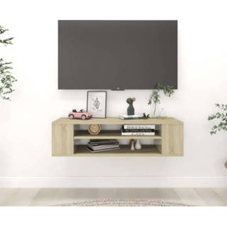 👉 Spaanplaat active Tv-hangmeubel 100x30x26,5 cm sonoma eikenkleurig 8720286541548