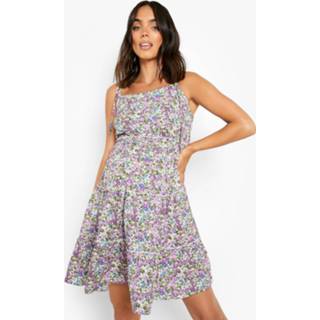 👉 Zwangerschap Gesmokte Mini Jurk Met Laagjes En Bandjes, Multi