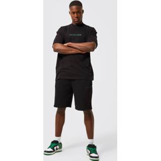 👉 Oversized Man Trainingspak Met T-Shirt En Shorts, Black