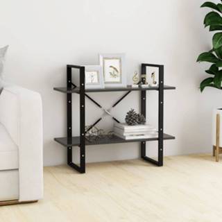 👉 Boekenkast grijs active met 2 schappen 80x30x70 cm spaanplaat 8720286567395