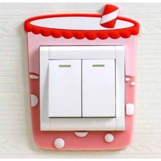 👉 Schakelaar active 2 Stks Lichtgevende Stickers Bescherming Cover Muurstickers Creatieve Woonkamer Slaapkamer Lamp Wall Socket Decoratieve (Juice)