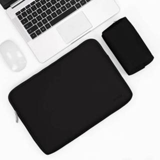 👉 Laptoptas zwart active BAONA BN-Q001 PU-lederen laptoptas, kleur: middernacht + power tas, maat: 16/17 inch