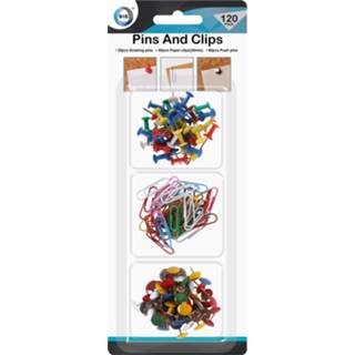 👉 Prikbord multi kunststof Voordeelset van 120x stuks gekleurde punaises/paperclips