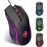 Gaming muis zwart active HXSJ X100 7-buttons 3600 DPI COOL GLOWEN WARED MUIS, KABEL LENTSEN: 1,5 M (BLACK)