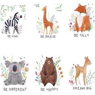 👉 Muursticker active kinderen 6 stks / set PY-31 Woonkamer Kinderkamer Decoratie Dier Muursticker, Specificatie: 20x25cm