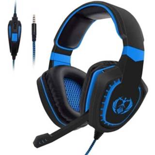 👉 Microfoon active SADES AH-28 3,5 mm stekker Draadgestuurde ruisonderdrukking E-sports gaming-headset met intrekbare microfoon, kabellengte: 2 m (zwartblauw)