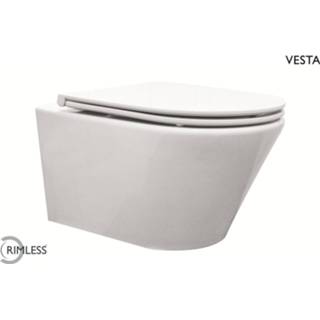 👉 Toiletset wit Sub Vesta rimless complete hangend diepspoel met Flatline 2.0-zitting,