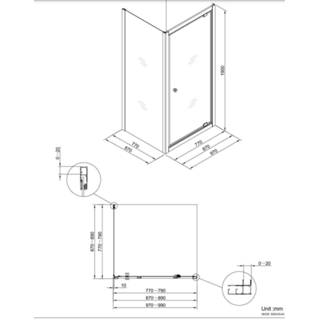 👉 Blinq Free Basic douchecabine met draaideur 80x80x190 cm