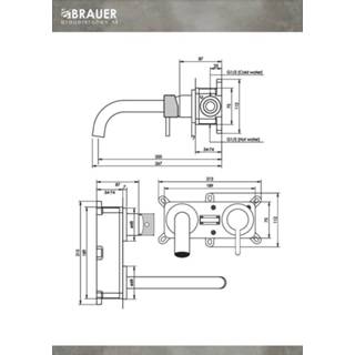 👉 Wastafel mengkraan PVD Brauer Copper Carving inbouw wastafelmengkraan met gebogen uitloop en rozetten model A1 koper geborsteld 8720359391278