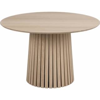 👉 Eettafel MDF wit eiken naturel 120x120 Bladel 8717297215711