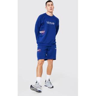 👉 Oversized Trainingspak Met Shorts En Panelen, Navy