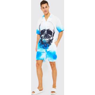 👉 Tall Oversized Skull Shirt And Swim Set, Blue