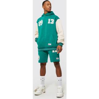 👉 Oversized Bm Varsity Trainingspak Met Shorts, Green