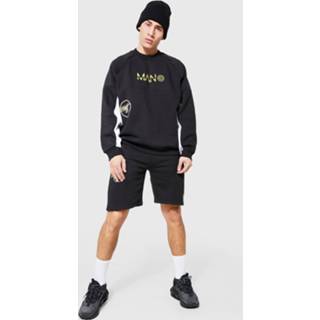 Oversized Trainingspak Met Shorts En Panelen, Black