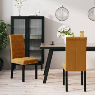 👉 Eetkamerstoel bruin fluweel active Eetkamerstoelen 2 st 8720286598948