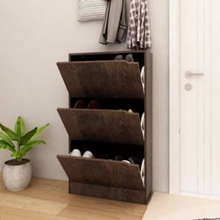 👉 Schoenenkast eiken active 3 deuren 59x24x105 cm spaanplaat sonoma 8720286669655