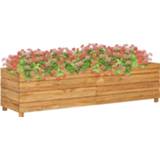 👉 Plantenbak teakhout staal active verhoogd 150x40x38 cm gerecycled en 8719883760704