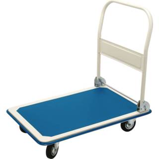 👉 Platformwagen inklapbaar handvat 90x60x85 cm blauw wit