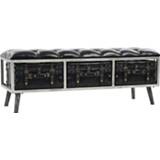 👉 Zwart kunstleer active Opslagbank 110 cm 8720286666104