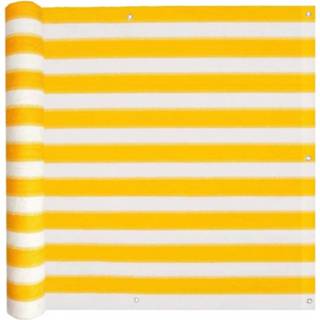 👉 Balkonscherm HDPE 90x400 cm geel en wit
