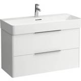 👉 Wastafel onderbouw kast hout MDF wit mat Laufen Base VAL wastafelonderbouwkast 93x39x52.5cm 2 laden H4024121102601 7612738912734