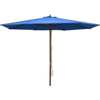 👉 Parasol blauw houten active met paal 350 cm 8719883744667
