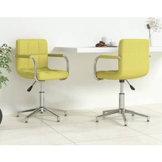 👉 Eetkamerstoel mosterdgeel stof active Eetkamerstoelen 2 st draaibaar 8720286531266