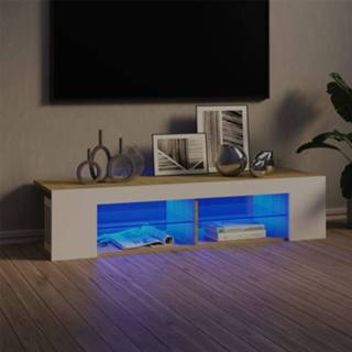 👉 Wit active Tv-meubel met LED-verlichting 135x39x30cm sonoma eikenkleur 8720286216446