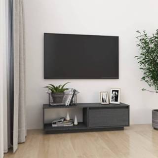 👉 Grenenhout active Tv-meubel 110x30x33,5 cm massief honingbruin 8720286761779