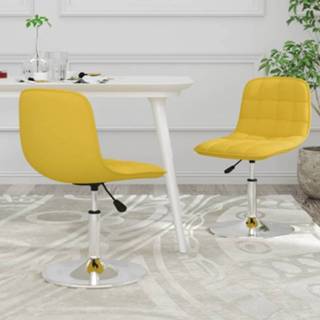 👉 Eetkamerstoel mosterdgeel stof active Eetkamerstoelen draaibaar 2 st 8720286523124