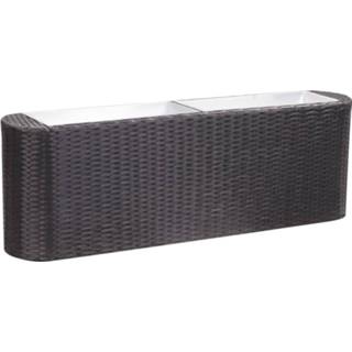 👉 Plantenbak verhoogd 120x24x40 cm poly rattan zwart