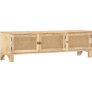 👉 Riet active mannen Tv-meubel 140x30x40 cm massief mangohout en natuurlijk 8720286008973