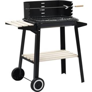 👉 Houtskool barbecue zwart Houtskoolbarbecue staand met wieltjes 8718475714354